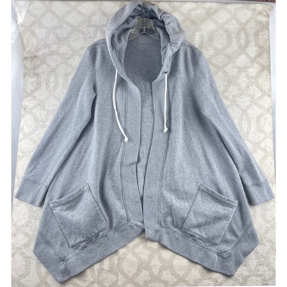 Polo Ralph Lauren Womens Cardigan Open Front Hoodie Heather Grey Sharkbite Small